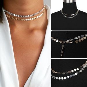 ☀️ Gold and silver don’t clash mismatched coin sequin layered chain necklace